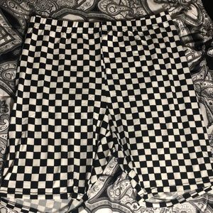 Checkered Biker Shorts